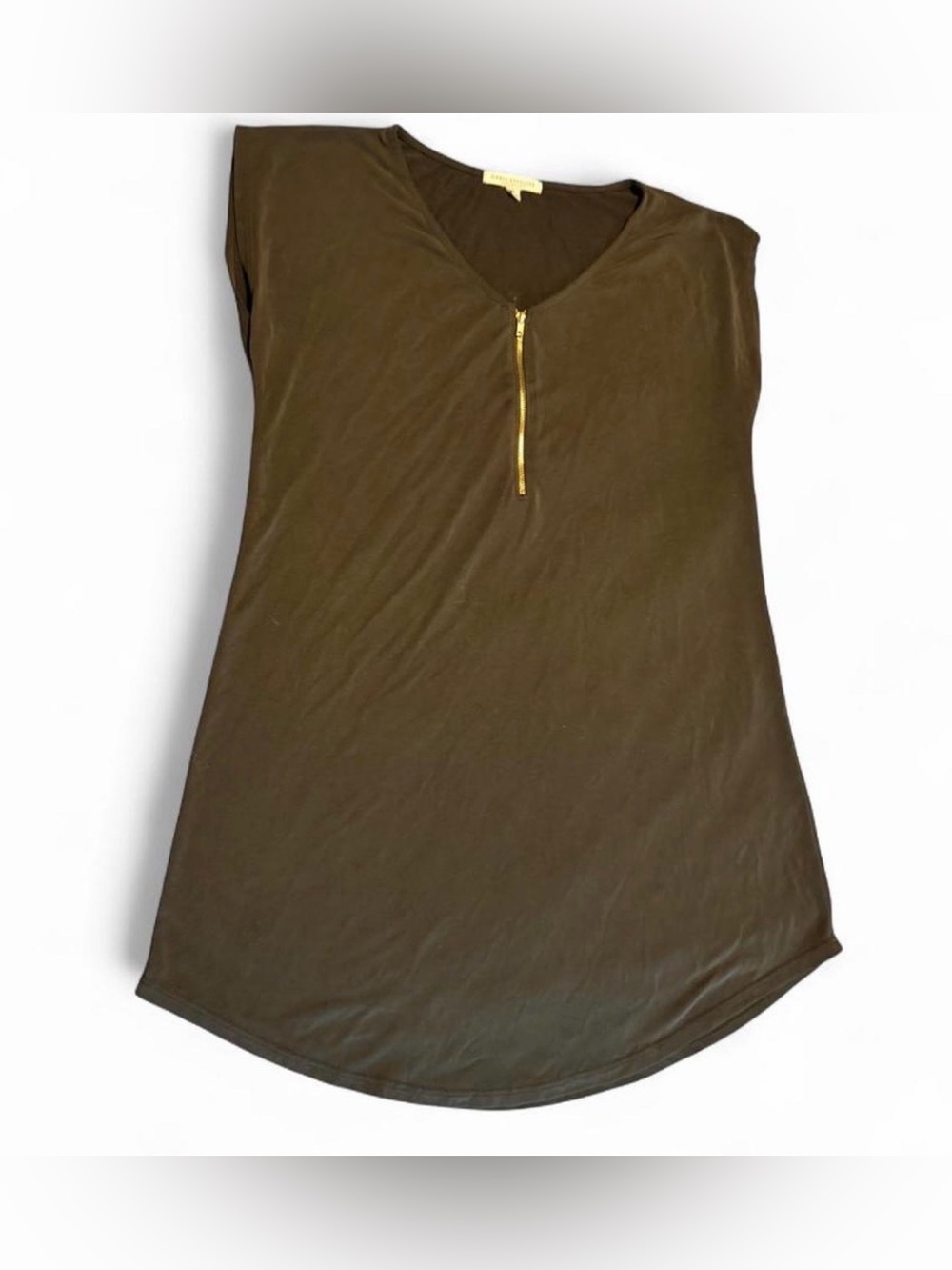 Green Envelope black Mini Dress with Gold Zip